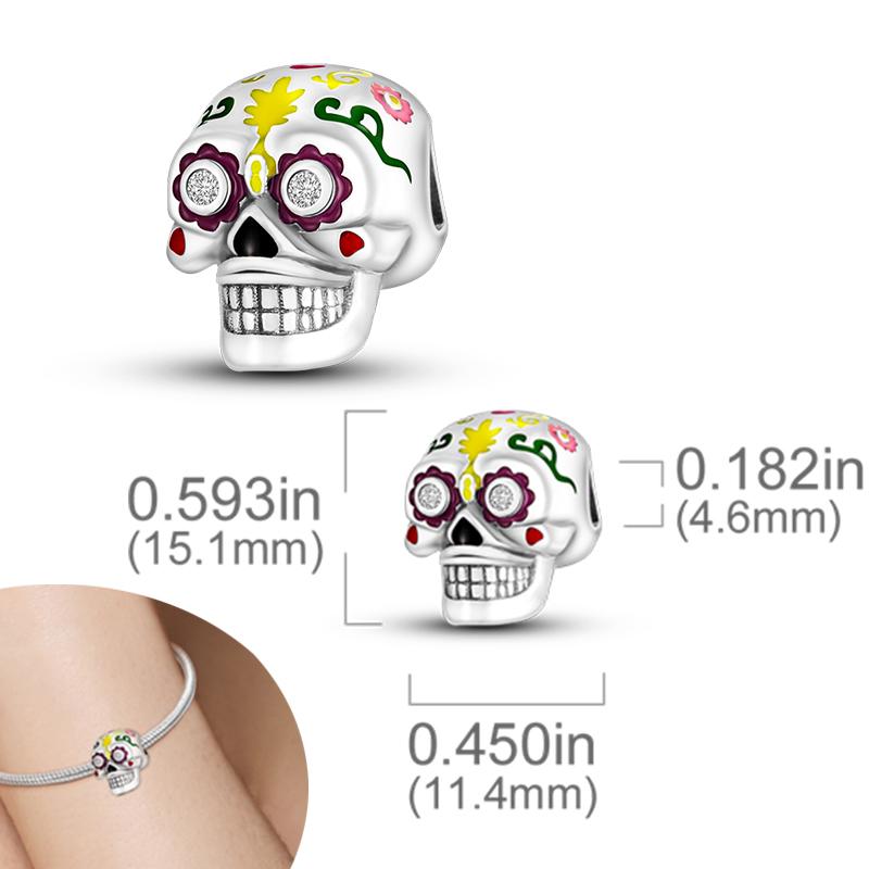 New Halloween Pumpkin Skull Witch Charm Bead Copper Fit Original Charms Bracelet Pendants Halloween Gift Diy