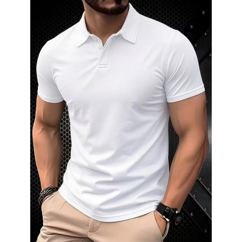 Men Solid Color Short Sleeve Polo Shirt (Multi-Color Options)