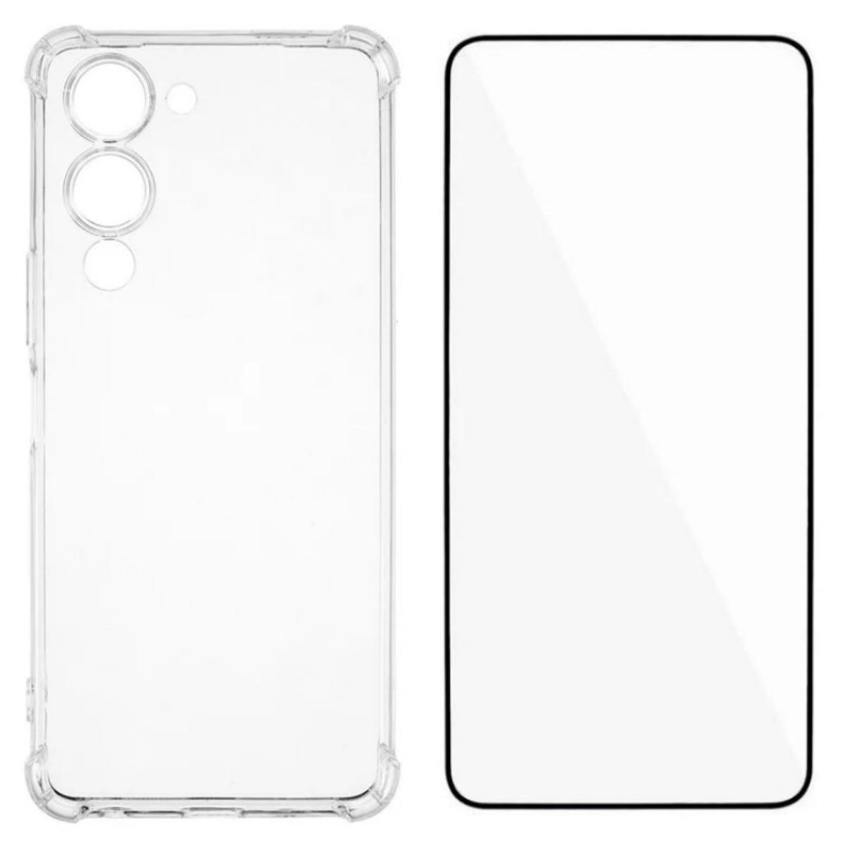 

For vivo Y29s 5G TPU Case WANLONFENG WL3 Series 1.5mm Phone Cover with Tempered Glass Film Transparent