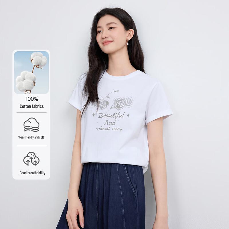 FivePlus Women s Basic Breathable Cotton Short Sleeve T-shirt L
