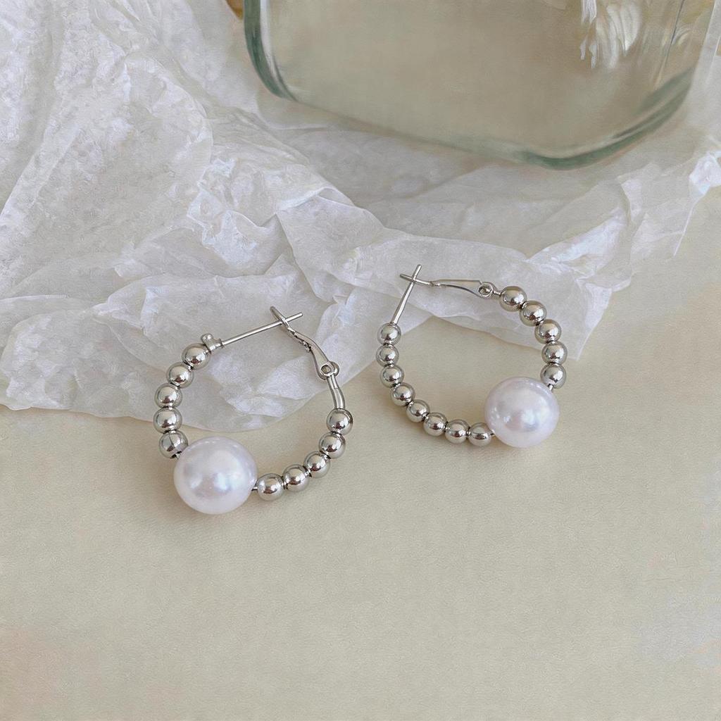 Monet Garden Style Oil Painting Baroque Pearl Earrings - French Court Inspired Light Luxury Accessories