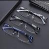 Business Half Frame Myopia Glasses for Men Anti-Blue Light Finished Optical Eyewear Classic Transparent Near Sight Eyeglasses