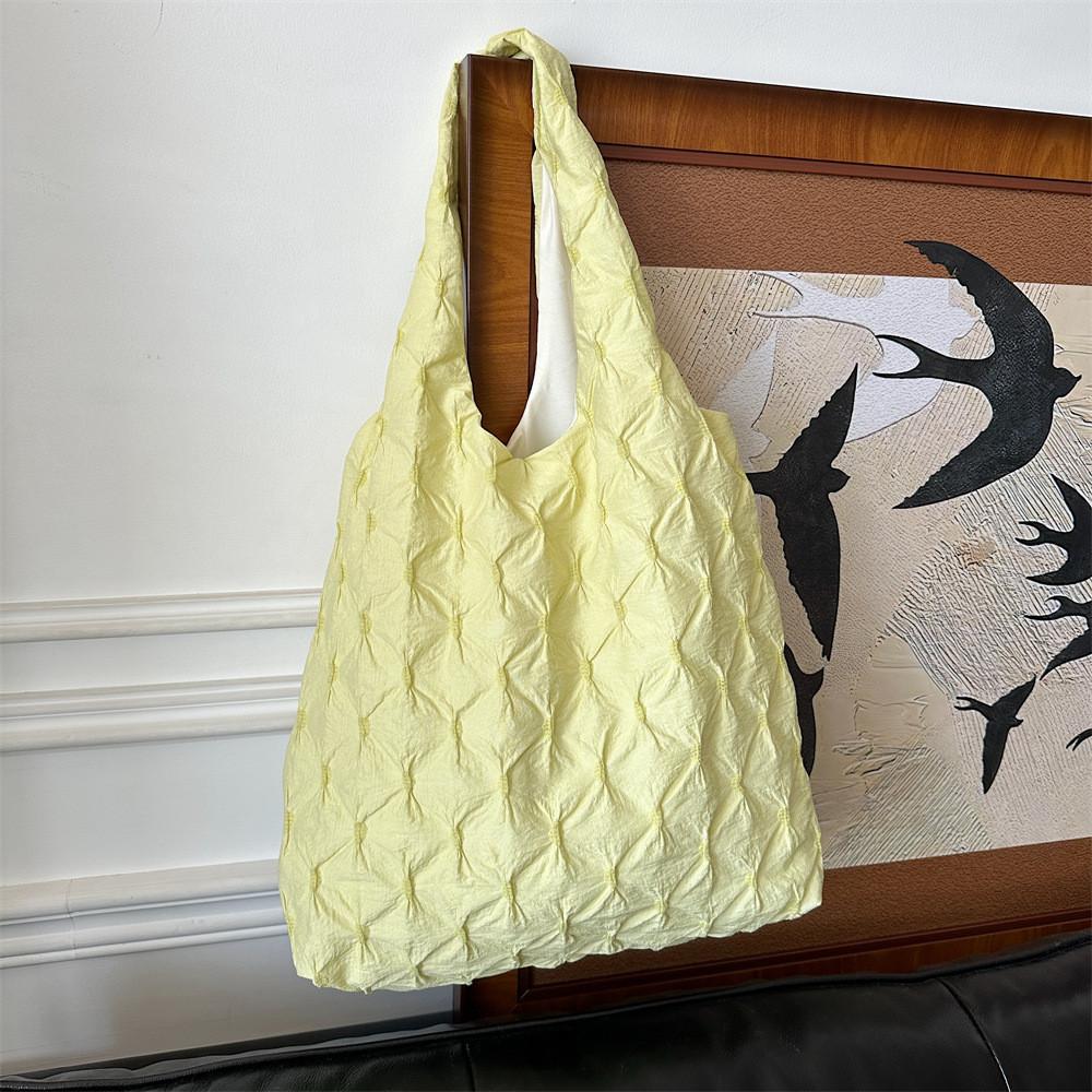 Шикарная корейская стеганая сумка-тоут в стиле Ins для женщин, модный уличный стиль жёлтый