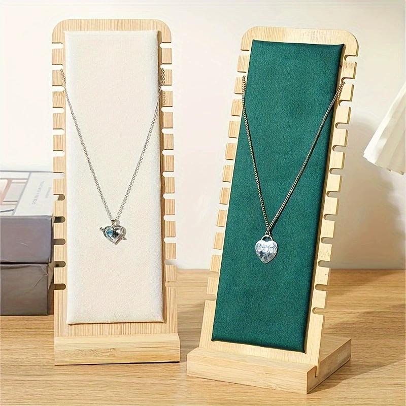 Módní dřevěný stojan na náhrdelníky s velkou kapacitou, stojan na přívěsky, náramky, kotníky, dlouhé řetízky, šperky, úložný stojan, pultový vitrínový rekvizita