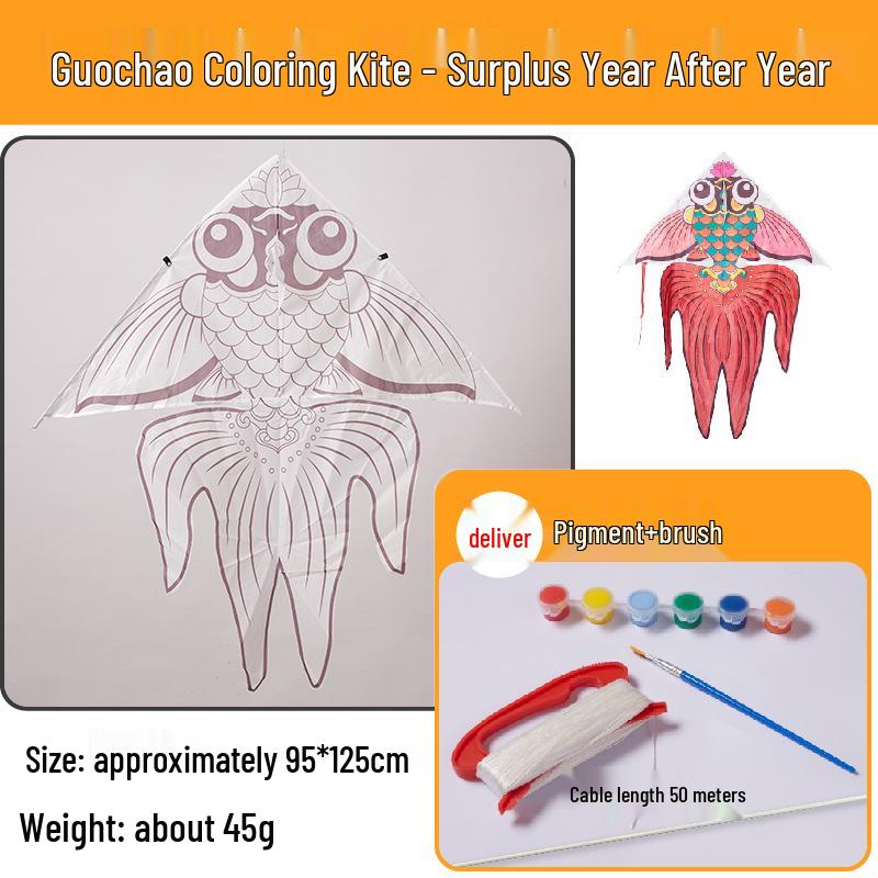 Handcrafted Rapeseed Flower Goldfish Kite: Chinese-Style DIY Craft for Kids