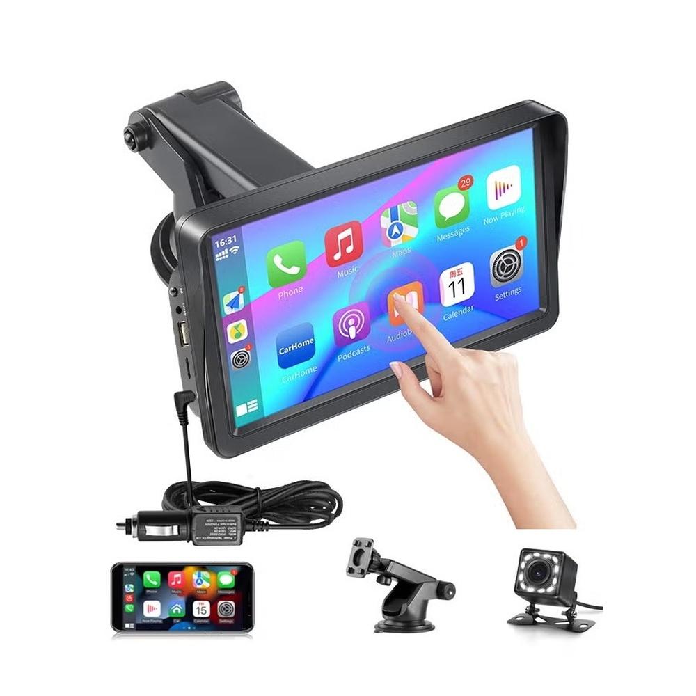 

CarPlay & Android Auto 7-Inch Car Stereo MP5 Player with Sunshade – Bluetooth 5.1 FM Radio USB & TF Card Rear Camera Support – Easy Plug & Play for S