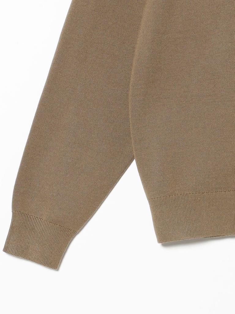 B:MING LIFE STORE by BEAMS Men's Long Sleeve Knit 14 Gauge Half Milan Rib Cardigan, Beige, Size S_92150358286