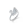 Swarovski Dancing Swan Crystal Inlaid Ring Women Rings White 5534842+5520712+5534843