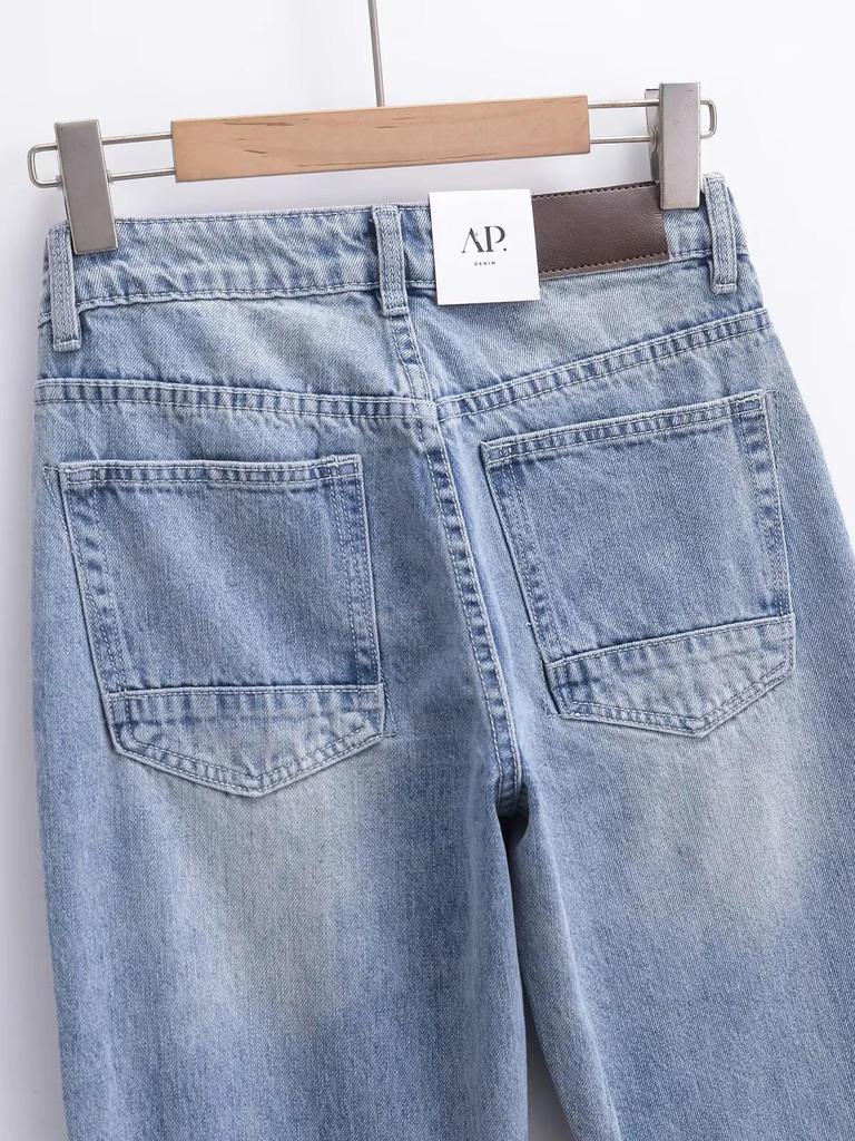 Women's 2025 Low-Waisted Micro-Flare American Jeans - New Spring Loose-Fit, Straight-Leg Slimming Pants