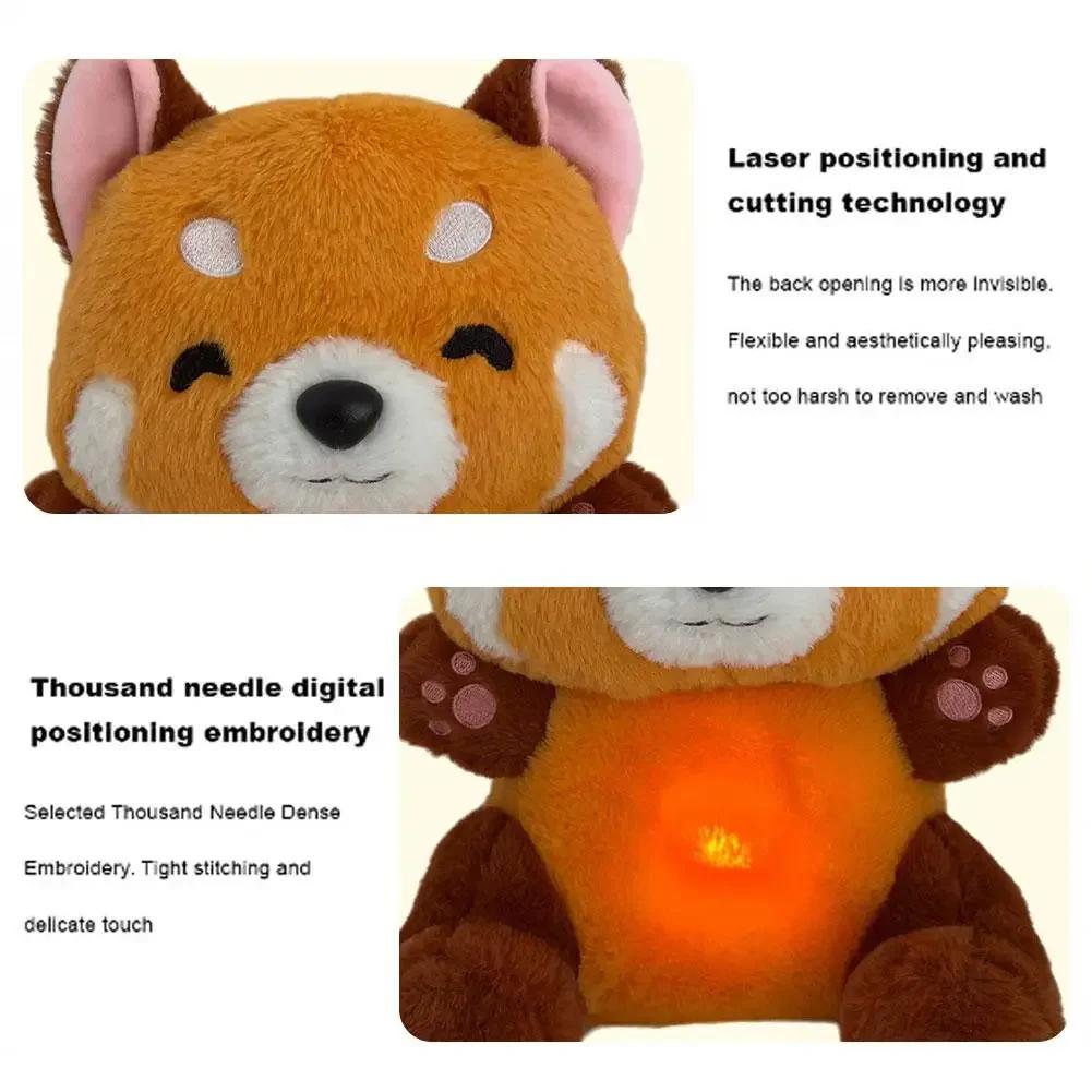 Plush Toy Red Panda Breathing Stuffed Animal New For Anxiety Adults With Music Lights & Rhythmic Breathing In Four Modes