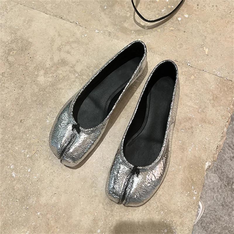 Fashion 2024 Spring New European and American Split Toe Single Shoes Women's High Heel Sheepskin Pig Feet Shoes