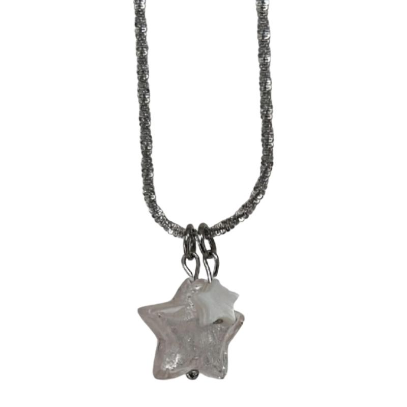 Star Pendant Necklace with Translucent Charm Detail, Lightweight Daily Wear Jewelry for Outfit Styling and Easy Looks