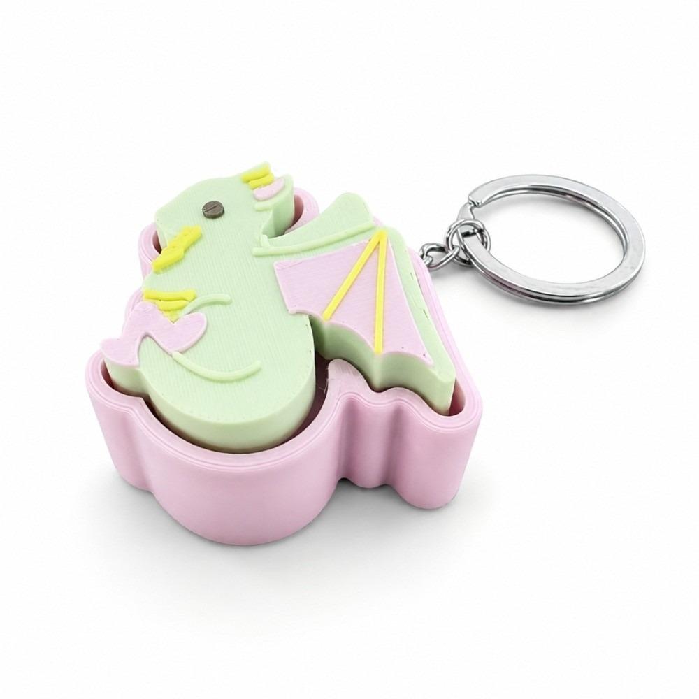 3D Printed Fantasy Flying Dragon Clicker Keychain Decompression Button Toy Party Favor