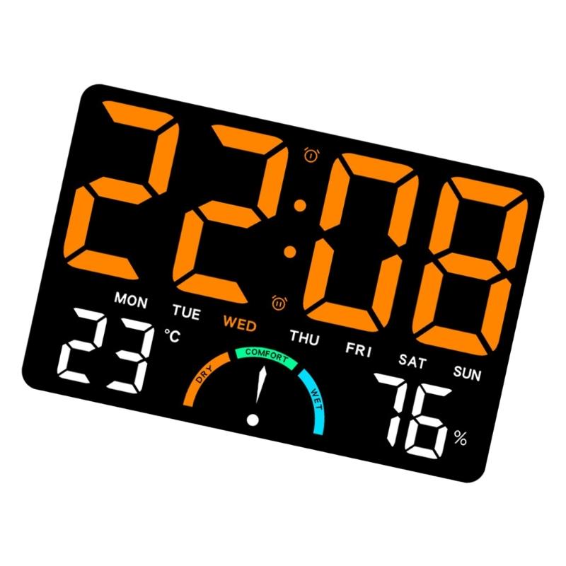 High Visibility Large Screen LED Digital Clock Temperature Humidities Display