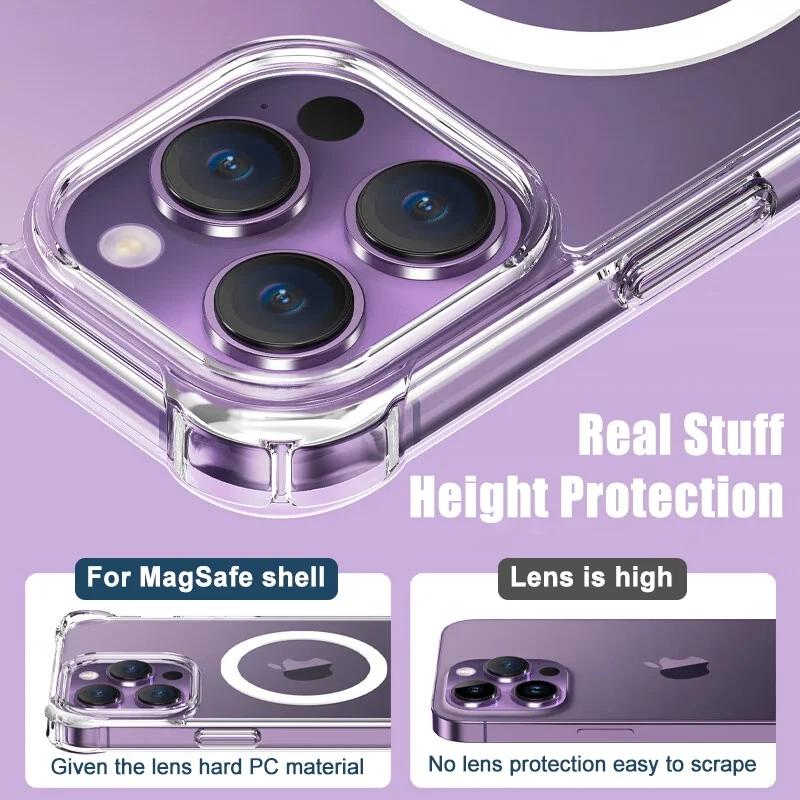 Πολυτελείς Διαφανείς Μαγνητικές Θήκες Ασύρματης Φόρτισης Magsafe Για iPhone 15 14 13 12 11 15 Pro Max Αντικραδασμικό Κάλυμμα Αξεσουάρ