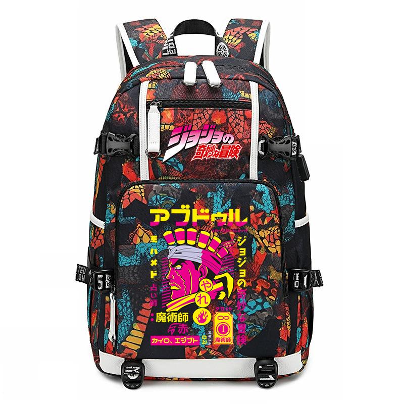 Stampa di JoJo's Bizarre Adventure Zaino Scolastico Studentesco Grande Capacità Casual Daypack per Adolescenti Bambini Scuola Viaggio
