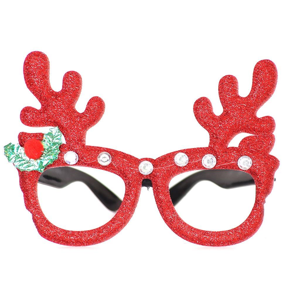 2023 Cross-border Christmas Decorative Glasses Adult And Children's Props Snowman And Butterfly Bow Glasses Frame Cartoon Style Characters)