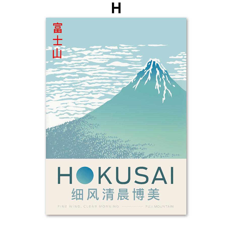 Katsushika Hokusai Wave Sun Mount Fuji Wall Art Canvas Painting Nordic Posters And Prints Wall Pictures For Living Room Decor
