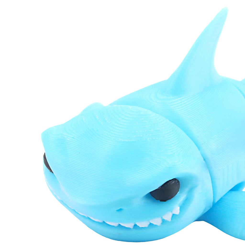 3D Printed Shark With Bad Teeth, Integrated Articulated Joint Movable Toy, Desktop Decorative Gift