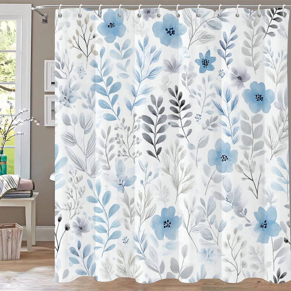 2D Flat, 2D Flat, 2D Flat Shower Curtain 1pc, Fashionable Black Marble Pattern Curtain, High-End Elegant Bathroom Curtain, Multi