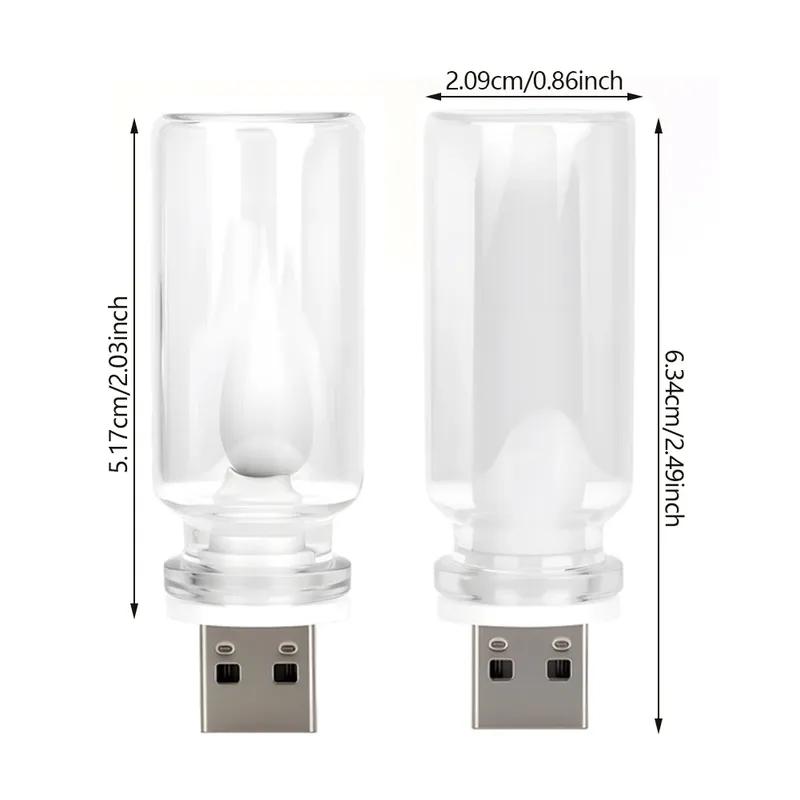 Auto Retro 5V LED-Birnen Glühlampe Atmosphäre Schmucklicht Universell USB LED Kerzenstil Regenbogenfarbe Atmosphäre Lampe