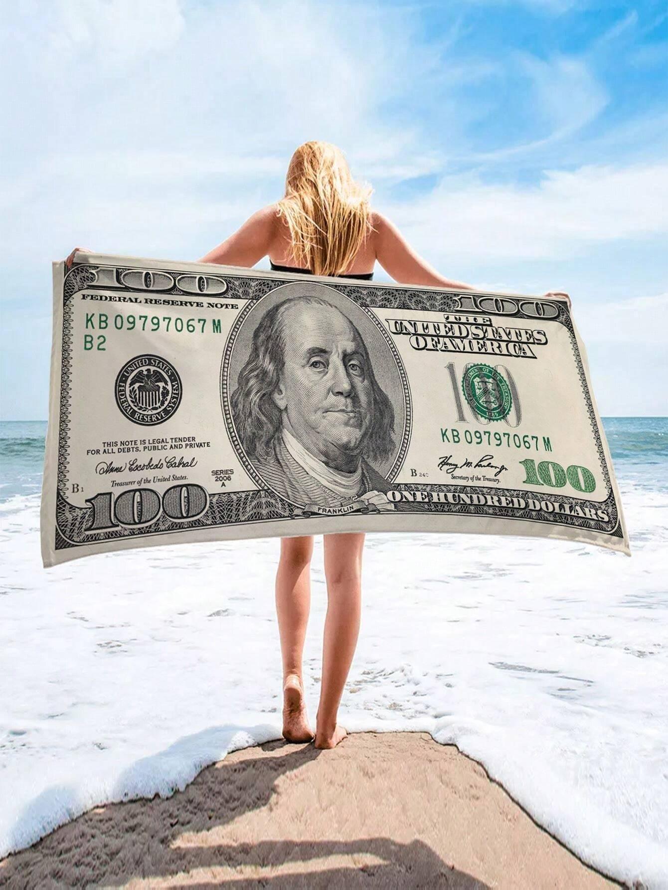Lang Pattong White Franklin Beach Towel Single Sided 2D Print Playful Vibrant Beach Towel Pool Spa Cover Cheerful Decor Gift For Pop Culture Lovers