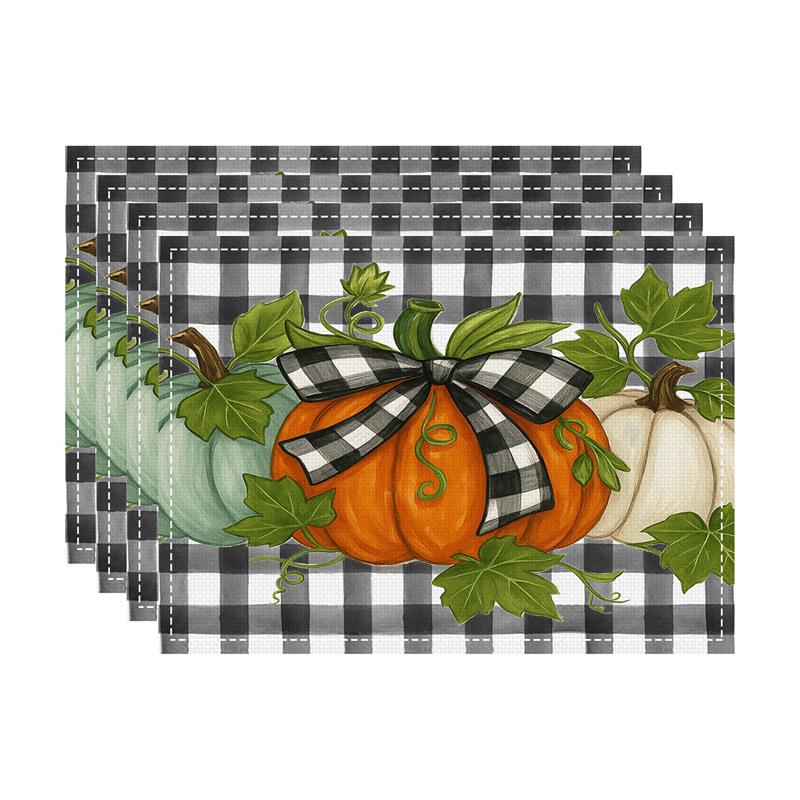 Autumn Thanksgiving Pumpkin & Maple Leaf Table Mat - Heat-Resistant Party Decor Coaster