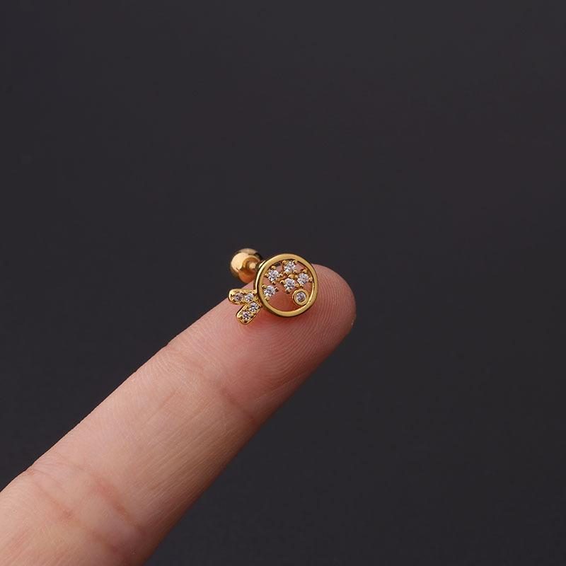 Puncture fashion Stud minimalist Twist Ball Stud lady Stainless Steel Earring