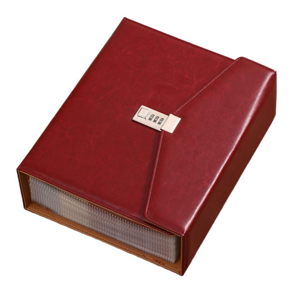 

PU Leather Money Savings Binder with Combination Lock 1000 Pockets Savings Binder Large Capacity Cash Storage Book Money Saving вино красного