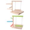 With Swing Bird Table Training Stand Comfortable Grip Non-slip Wood Parrot Play Rack Easy To Assemble Solid Wood