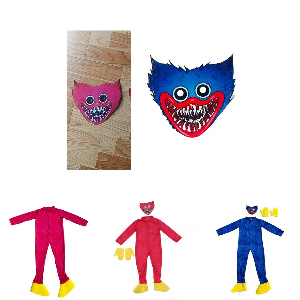 Kids Huggy Wuggy Poppy Playtime Cosplay Costume Bodysuit Jumpsuit Mask Gloves For Unisex