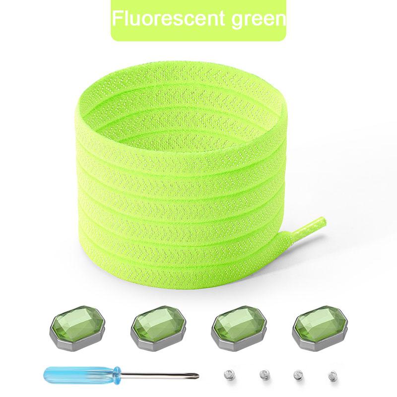 Colorful Diamond Elastic Laces Sneakers No Tie Shoelaces Rhinestone Shoe Laces without Ties Kids Adult Quick Flat Shoelace 1Pair