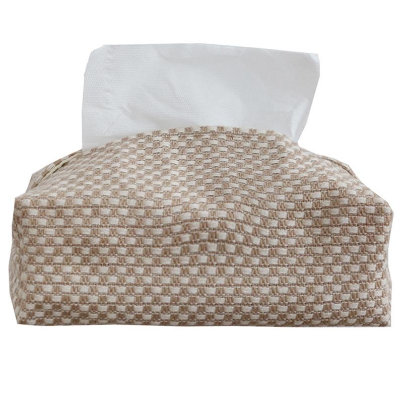 Nordic Cotton Linen Tissue Box Holder Car Tissue Holder Desk Table Napkin Holder