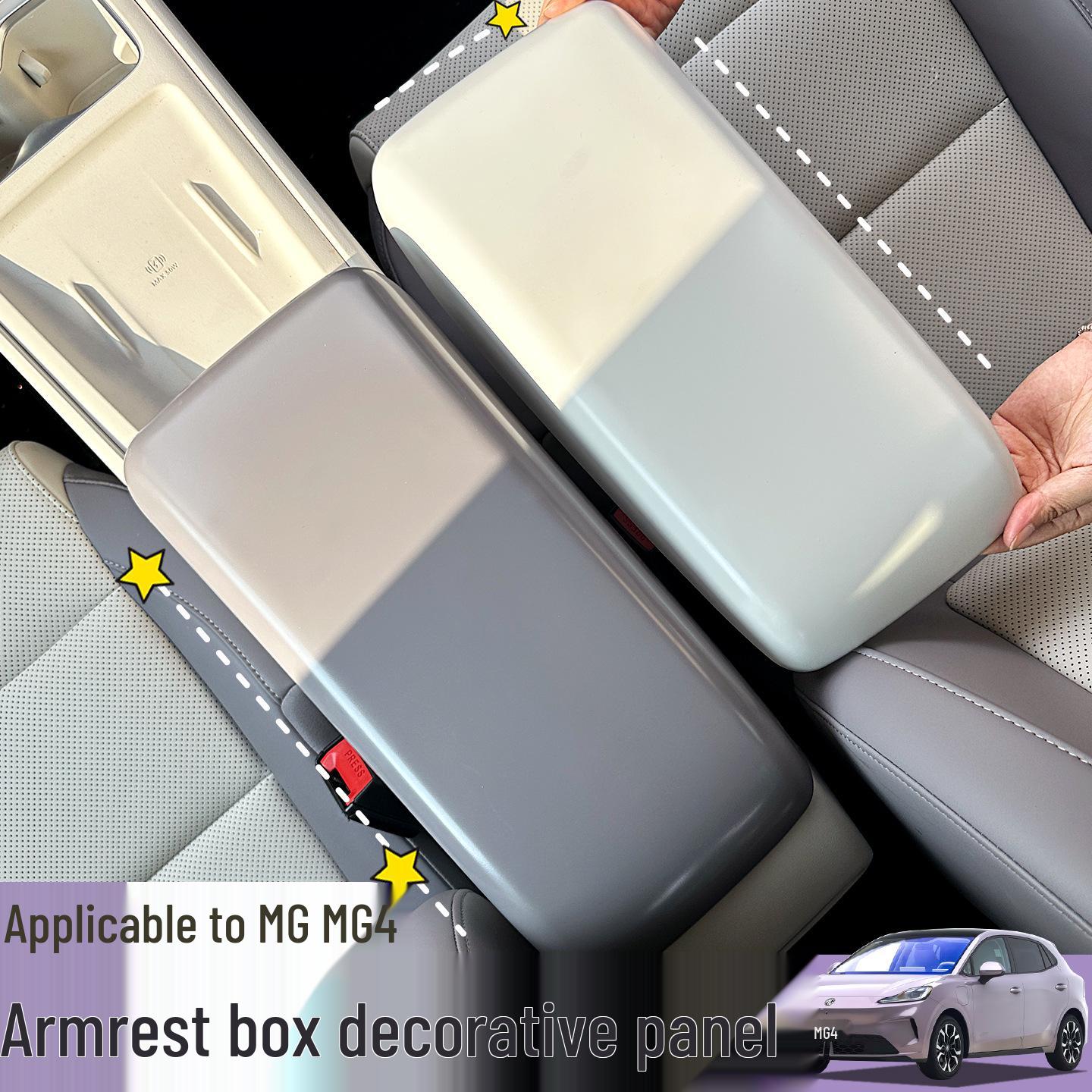 

MG4 Armrest Box Cover - Fits 26 Models, Interior Protective Accessory Central Armrest Panel (Rose Purple) ABS