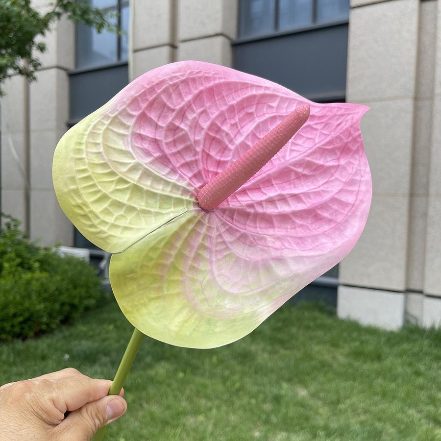 10pcs Large Anthurium Artificial Flower 20cm JHead Burgundy Fake Flower Stems for Wedding Home Floral Arrangement Decoration
