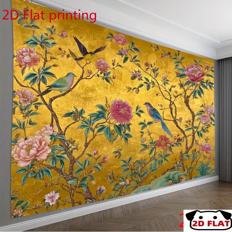 

2D Chinoiserie Peony Bird Tapestry for Bedroom Living Room Decor 47.2x31.5inch/120*80cm