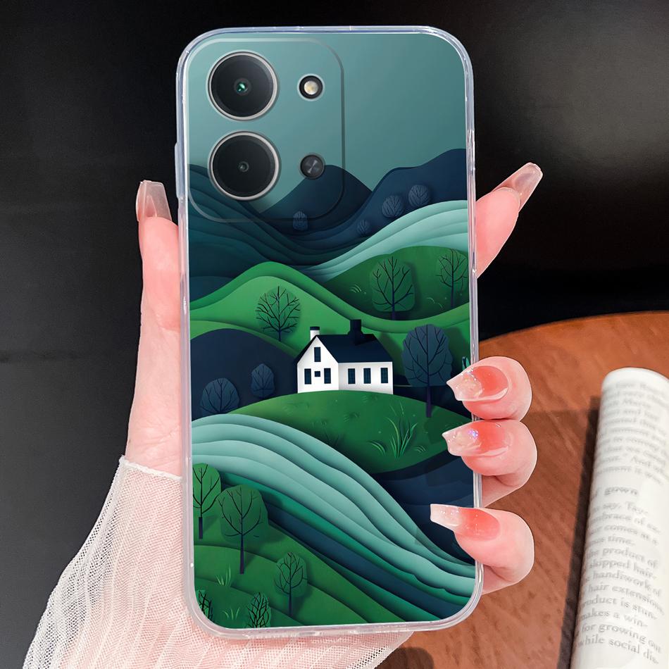 Case For Poco C85 C75 C65 C55 Ocean Fish Transparent Phone Back Cover For POCO C 75 Soft TPU Silicone Lightweight Protectors