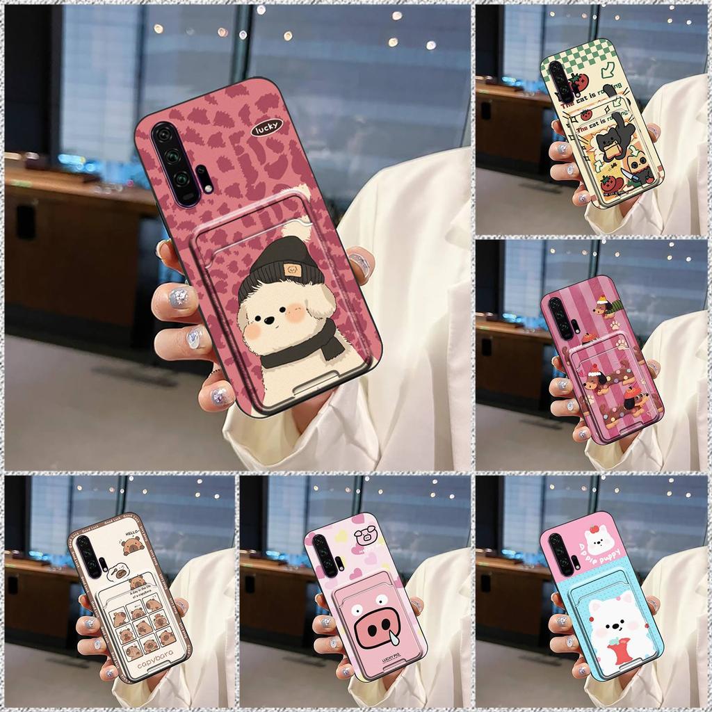 Protective Card Bag Phone Case For Huawei Honor 20 Pro Fashion Design Durable Cover Card Slot Waterproof Cartoon Cute