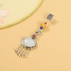 Chinese style white jade Ruyi cheongsam press pendant retro elegant high-end fringed pendant pendant Hanfu accessories women