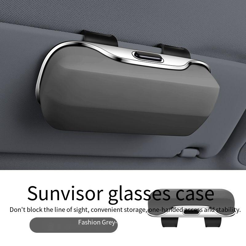 Press Type Dashboard Car Sun Visor Storage Box ABS Glasses Clip Modern Interior Kits Sunglasses Storage
