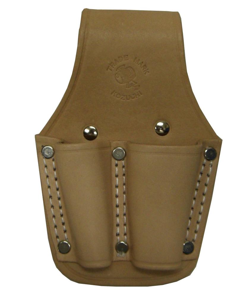 KOZUCHI Tanned Leather Pliers Holder, 8-inch, 2-Piece Set, Double-Stitched, Embossed, SP-12