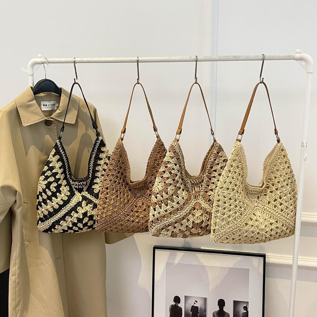 Large-capacity Woven Bag, Single-shoulder Bag, Casual Beach and Sand Dune Bag