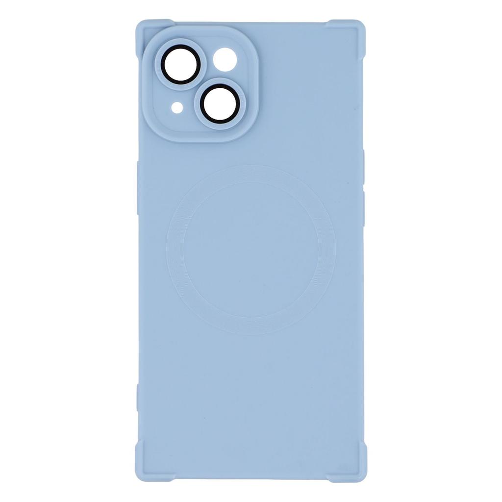 For iPhone 15 Case Compatible with MagSafe Straight Edge TPU Phone Cover with Camera Lens Protector