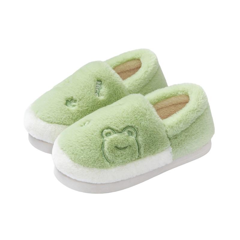 Padded Home Cotton Slippers for Women, Warm Thick-soled Fleece Shoes