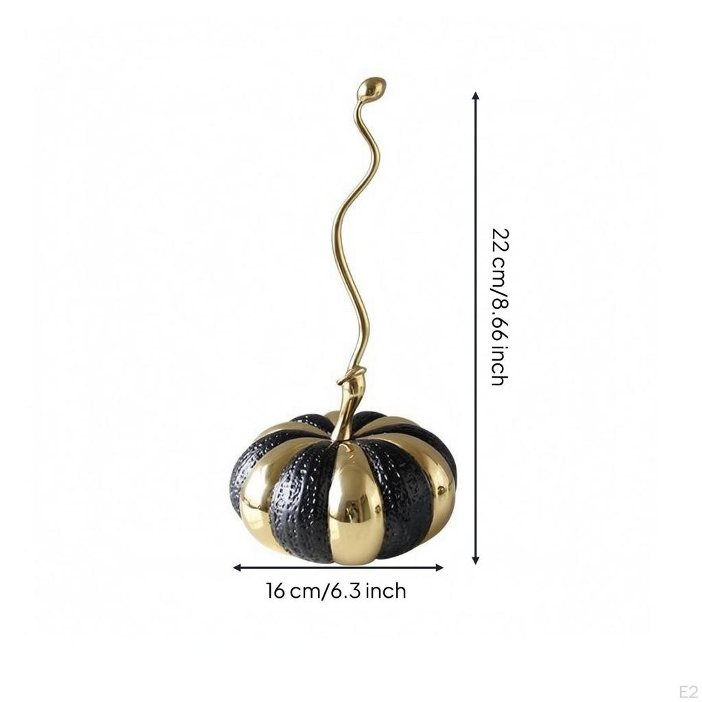 Copper Pumpkin Decor Curved Segmented Statue Lustrous Finish Autumn Harvest Pumpkins for