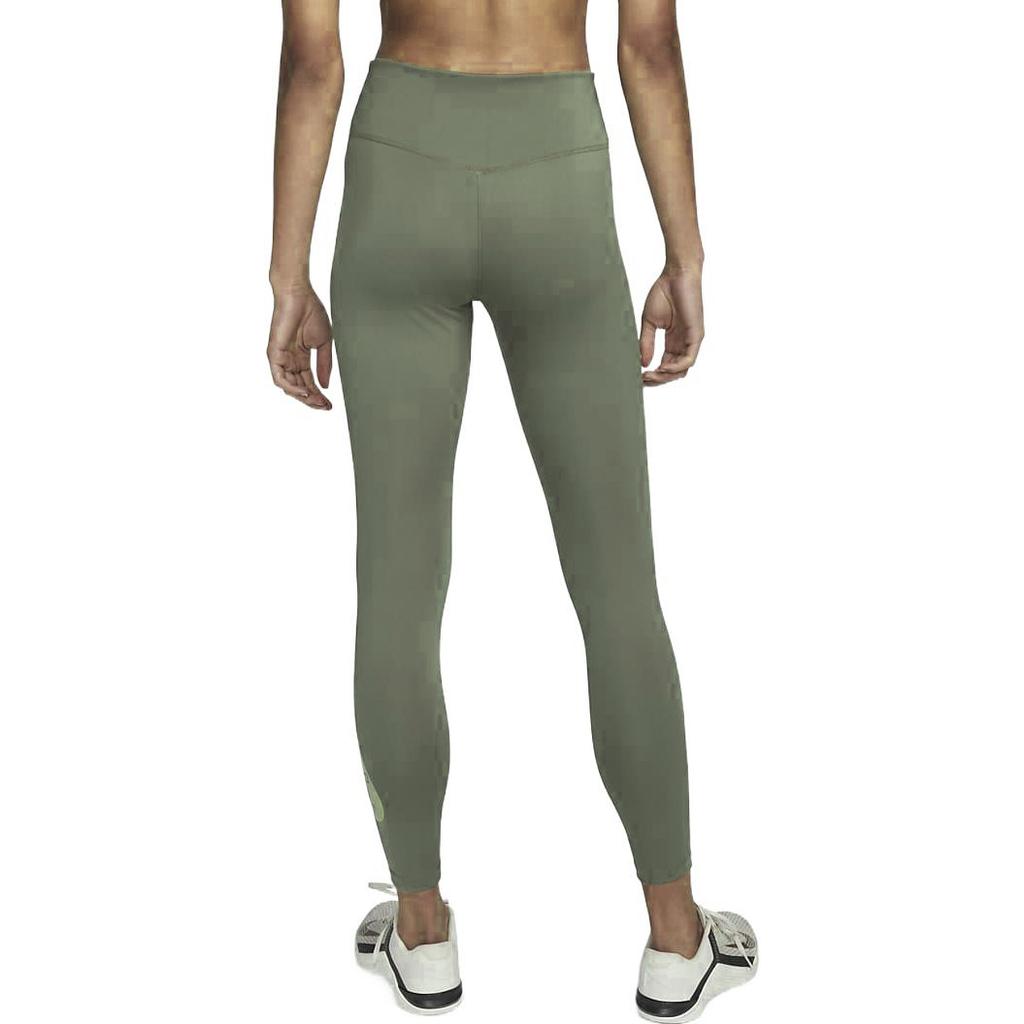 Nike FW22 Solid Color Side Logo Print Leggings Women Leggings Olive-Green DQ5561-222