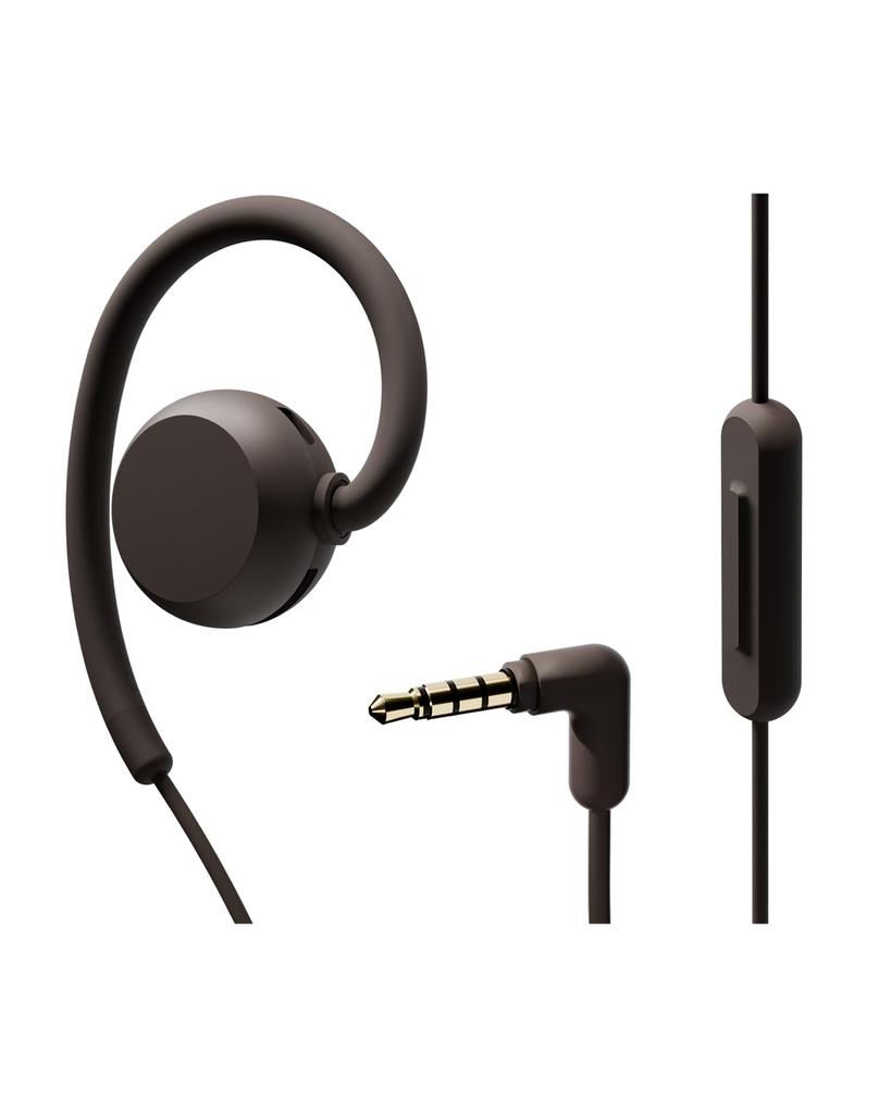 nwm Wired with No Ear Available in 5 Dark Brown (noom) Open-Ear Earphones, MWE006, 3.5mm Jack, Waterproof, IPX4, Binaural, Microphone, Lightweight,