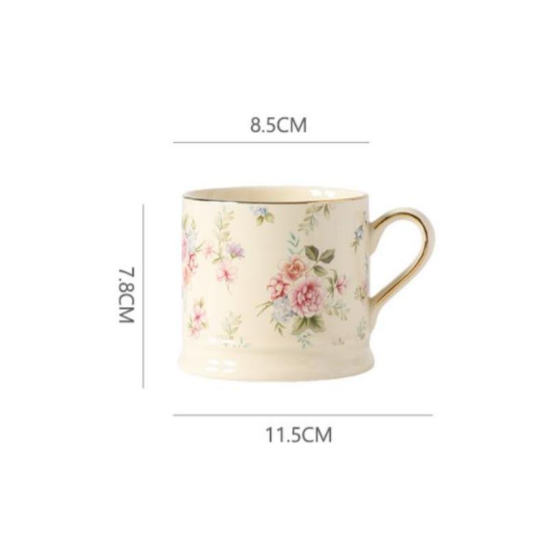 

Floral-patterned Mug Ceramic Coffee Cup Retro Patterns Household Tea Cup Afternoon Tea Mugs Coffee Cups Couple s Birthday Gift 201-300ml