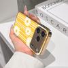 Lucky Start Phone Case For iPhone 17 16 15 14 13 12 11 Pro Max 16E Gold Electroplated glass shell  Sunny Daisies Cover