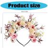 Colorful Silk Flower Crowns Accessory Delicate Handmade Floral Hair Accessory Fabric Flower Headband for Daily Use